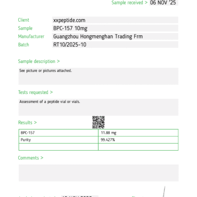 Test Report #87126 BPC-157 10mg